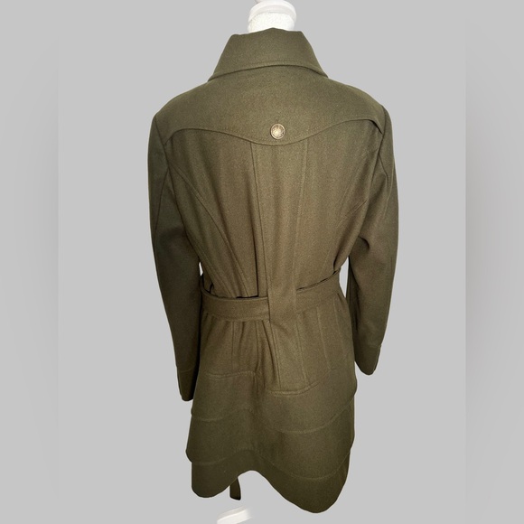 New York & Company Olive Trench Coat with Belt - Picture 6 of 13